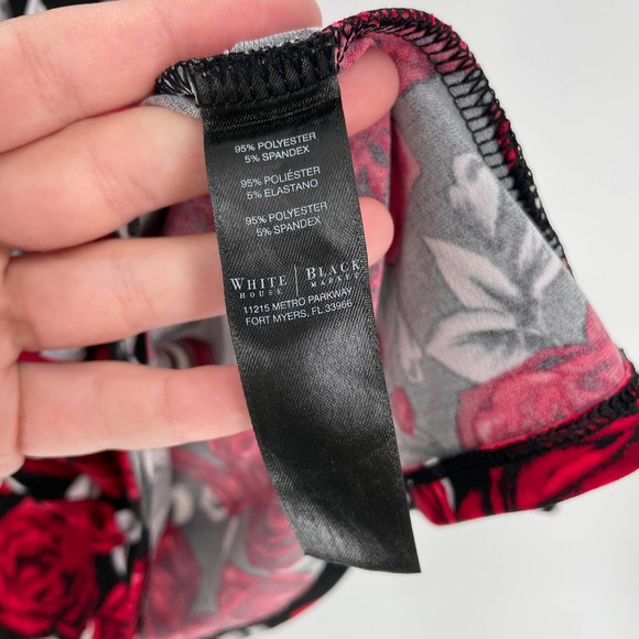 White House Black Market Red Floral Tank Top - Picture 4 of 7